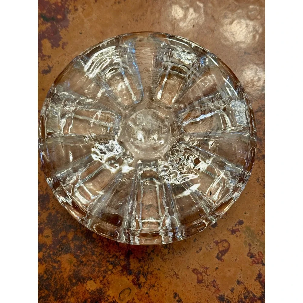 Chantal Glass Trivet Candle Holder  6in Clear Excellent Brutalist Ice Glass
